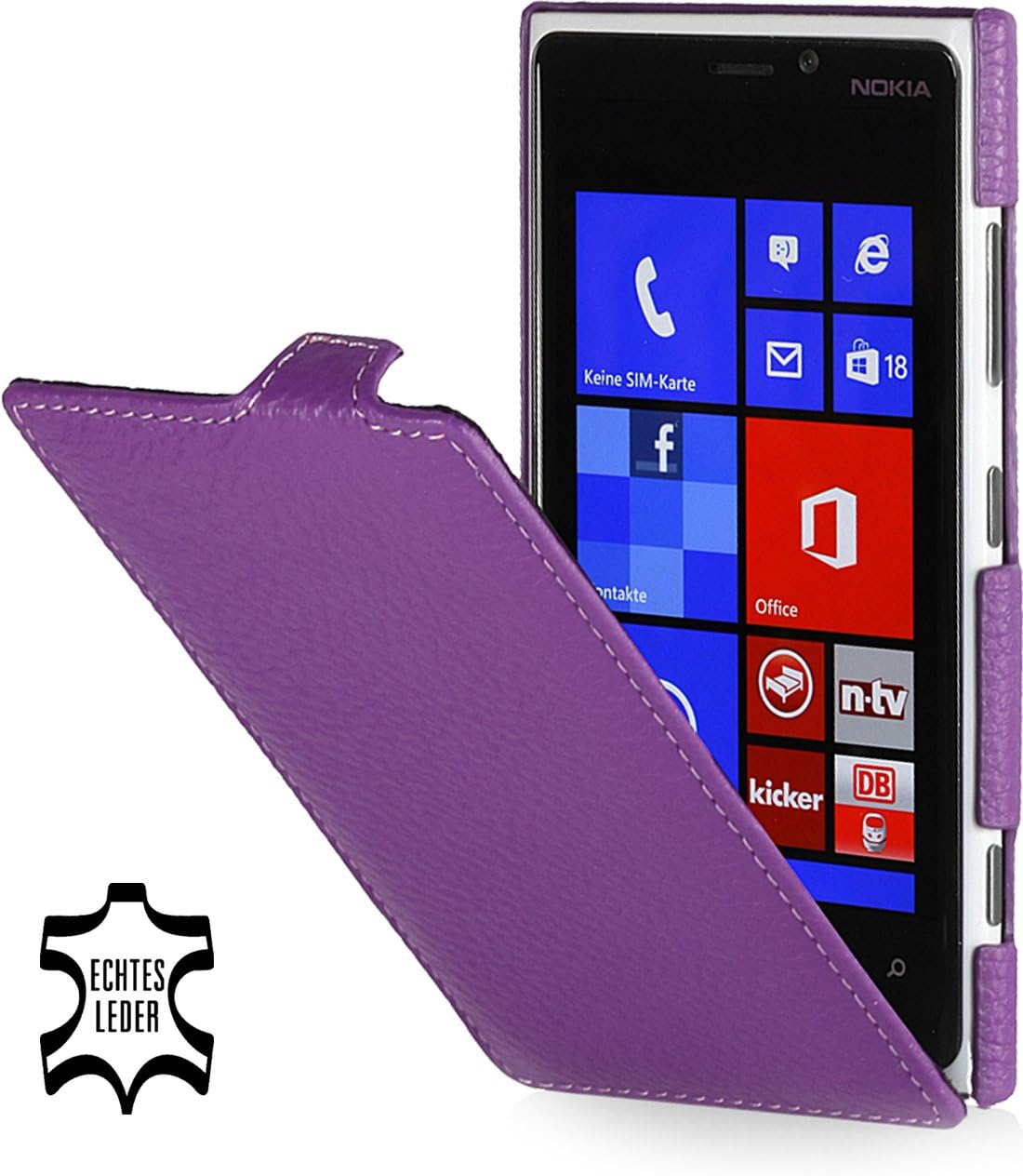 StilGut UltraSlim, Genuine Leather Case for Nokia Lumia 920, Purple