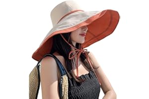 HUAMULAN Women Wide Brim Summer Sun Hat Wired Edge Beach Bucket Fishing Hats Reversible Foldable Travel UV Protection