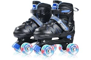 ERNAN Kids Roller Skates,Boys Roller Skates,Girls Roller Skates,4 Size Adjustable Children Roller Skates with Light up Wheels