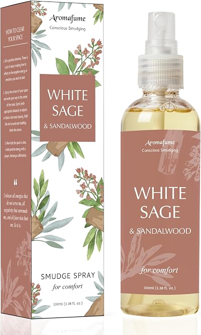 Aromafume Smokeless Smudge Spray White Sage Sandalwood FBM