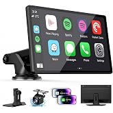 9" Wireless CarPlay Screen with Apple Car Play &amp; Android Auto for Car, OTA Updates, Backup Camera, Bluetooth 5.0, Mirror Link, Voice Control, GPS Navigation, FM, AUX