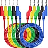 Sumnacon 5pcs Banana to Banana Plug Test Lead Set, 4mm Stackable Banana Plug Wire Test Cable Lead for Multimeter, Electrical