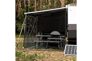Filluck RV Awning Shade Screen with Zipper - Next Gen RV Awning Screen for Trailer Camper, UV Blocker Completed Kits. mesh Camper Sun shadeTrailer Awning Shade Screen (9'x7'-Side Shade)