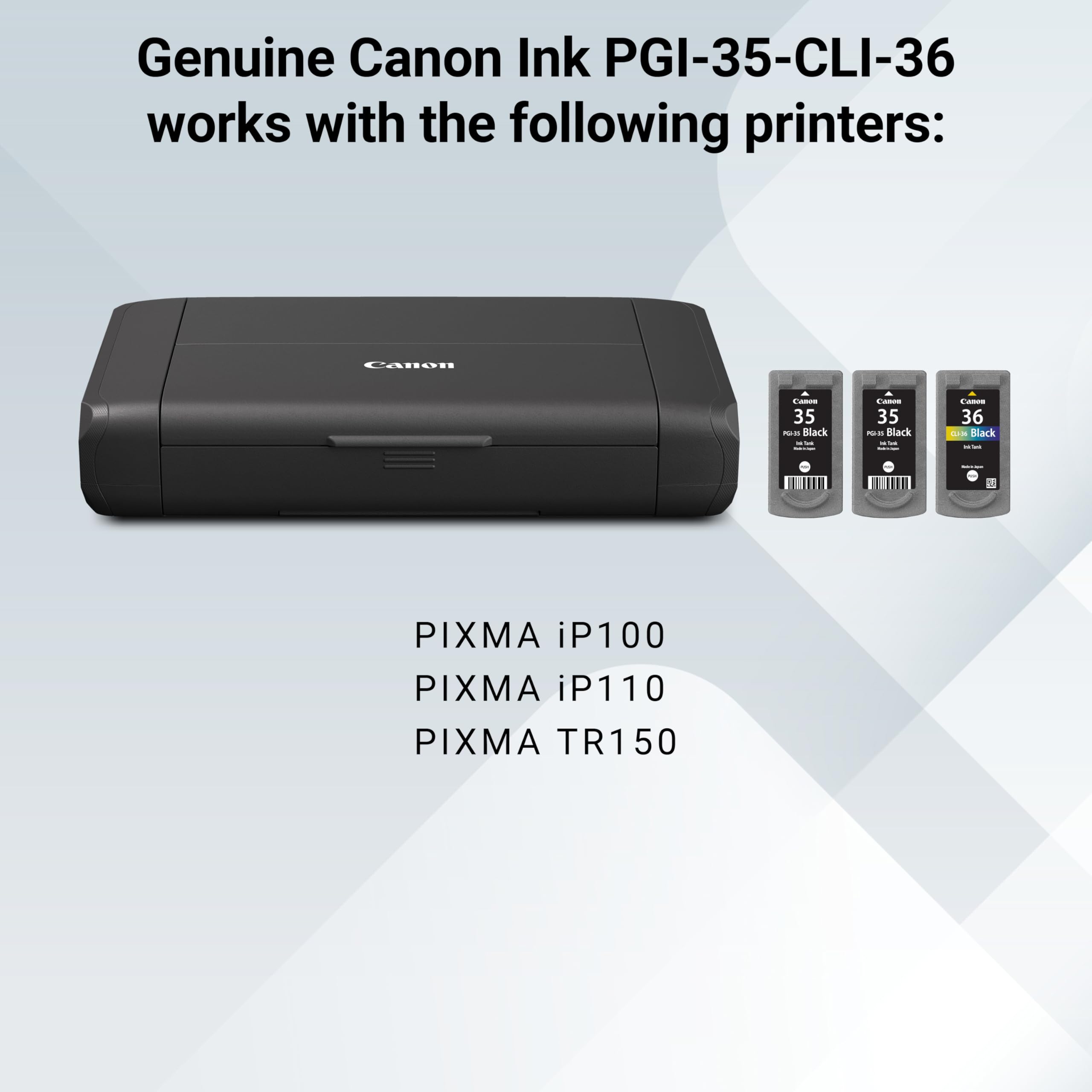 Canon PGI-35/CLI-36 2 Genuine Black and Color Value Pack Compatible to iP100, iP110, TR150 and TR160 Printers