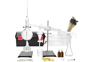 CHERISH XT Home Distiller Distilling to Making Your Own Essential Oil, Moonshine, Alcohol Distiller Chemistry Lab Glassware Kit,Glass Distilling,Distillation Apparatus 22pcs Kit, 500 ML