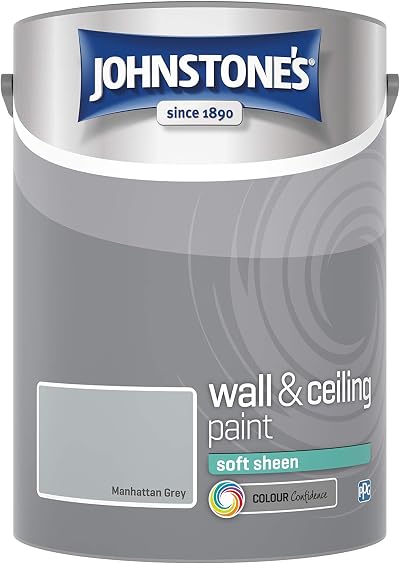 Johnstone's Wall and Ceiling Soft Sheen Interior Paint Manhattan Grey 5 L