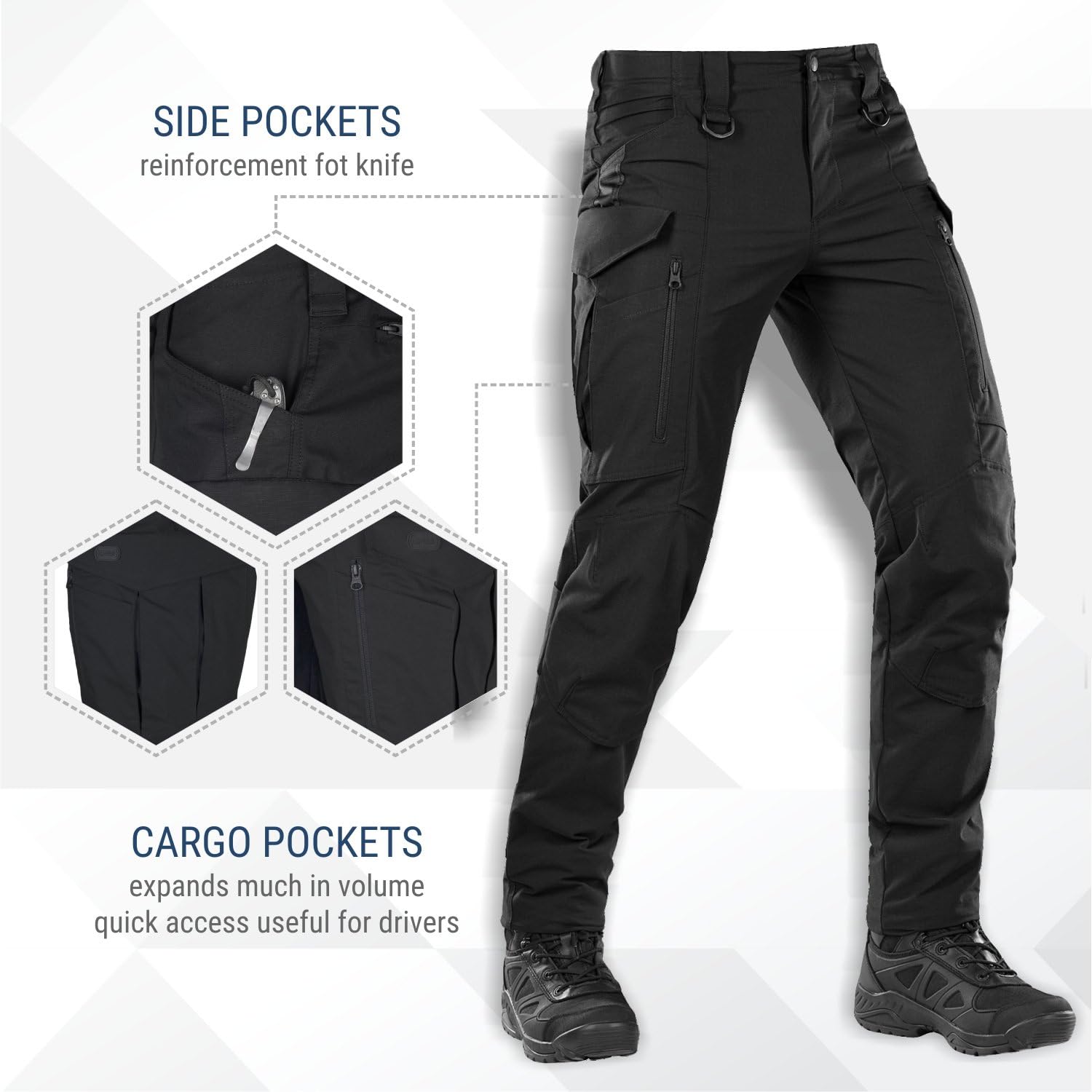 Conquistador Flex - Tactical Pants Men - with Cargo Pockets at  Men’s Clothing store