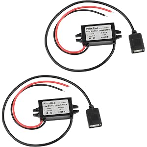 PlusRoc 2-Pack Waterproof DC 12V/24V to 5V 3A Buck Converter, USB Output | Stable 5V/3A Output, Waterproof Sealed Enclosure,