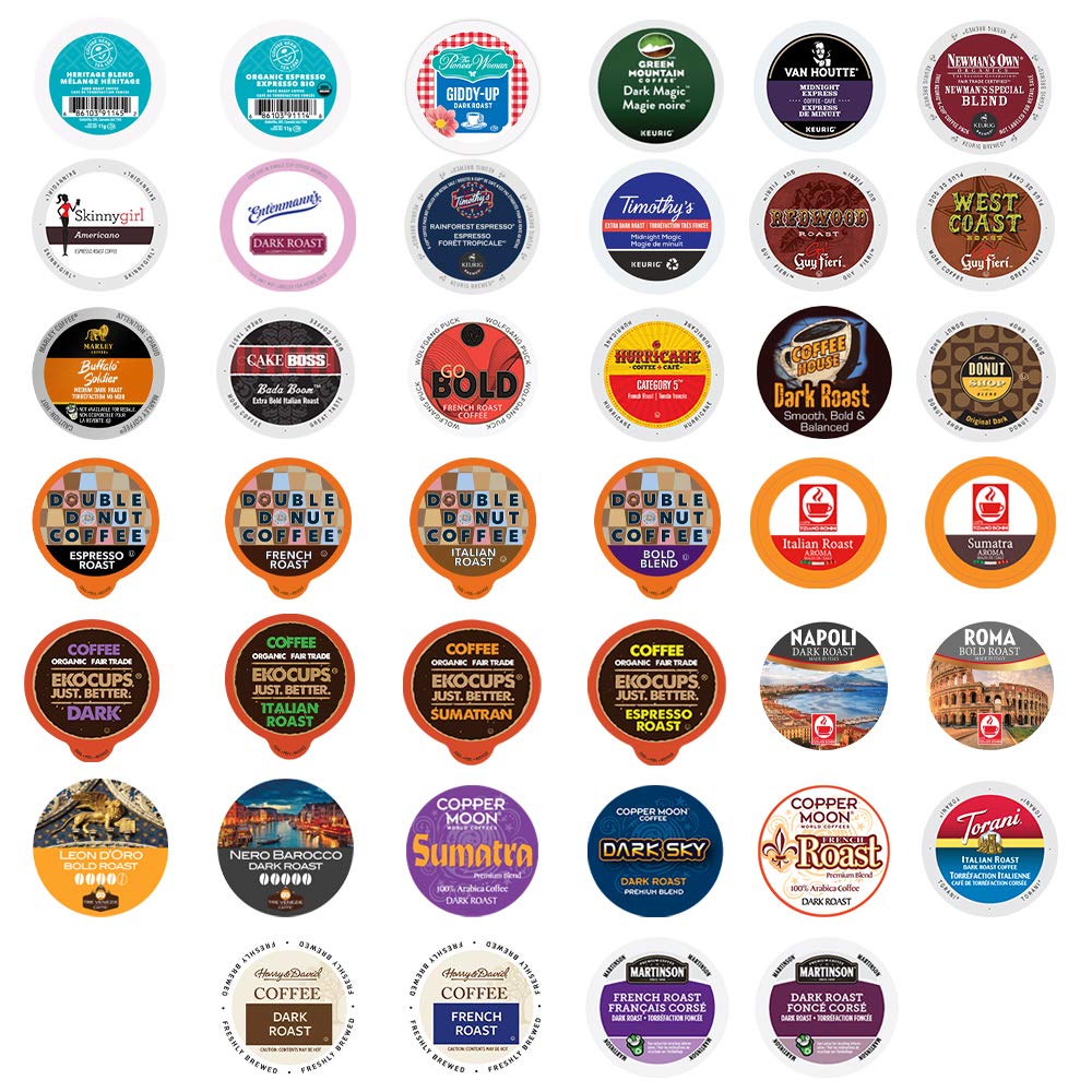 CUSTOM VARIETY PACKBold Coffee Single Serve Cups for Keurig K Cup Brewers Sampler, 40 Count