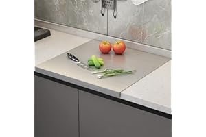Stainless Steel Cutting Board with Counter Lip, Large Steel Cutting Board Non Slip Kitchen Chopping Board for Meat, Vegetable