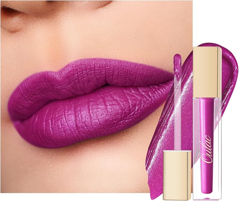 Oulac Matte Liquid Purple Lipstick 4.5ml Vegan Fuchsia Kissproof