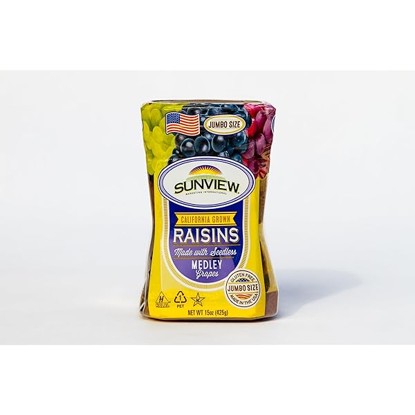 Amazon.com: Sunview Jumbo Black Raisins 3-15oz Canisters : Grocery