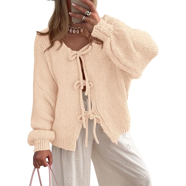 トップス ANDMARY Lacey ribbon cardigan beige トップス andmary Lacey ribbon cardigan beige トップス