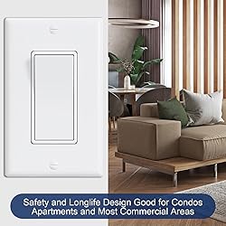 ThunderWay Single Pole Decorator Wall Light Switch