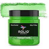 Rolio Premium Mica Powder - Parakeet Green (50G / 1.76oz) - 1 Jar of Green Pigment Powder for Epoxy Resin, Dye, Soap Making, Nail Polish, Paint, Candle Making, Bath Bombs, Slime