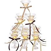 Maxdot 30 Sets A Tini Bit Older Birthday Party Supplies 5 oz Espresso Martini Glasses Plastic Mini Champagne Tower with Bows for Espresso Martini Bachelorette Decoration Tiny Bar(Coffee, Khaki, Beige)
