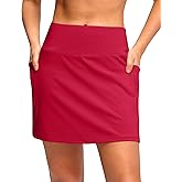 Women's Golf Skirts Skort 4 Side Pockets High Waisted Stretchy Tennis Skirt with Short Athletic Casual