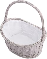 Wickerfield Wicker Wedding Flower Girls Basket Pink Grey 22x29x31 cm view 2