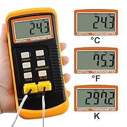 GAIN EXPRESS K-Type Thermocouple Thermometer with 4
