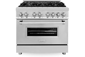 ZLINE 36 in. 4.6 cu. ft. Legacy Dual Fuel Range with 6 Burner Gas Cooktop and Electric Convection Oven in Stainless Steel (RA36)