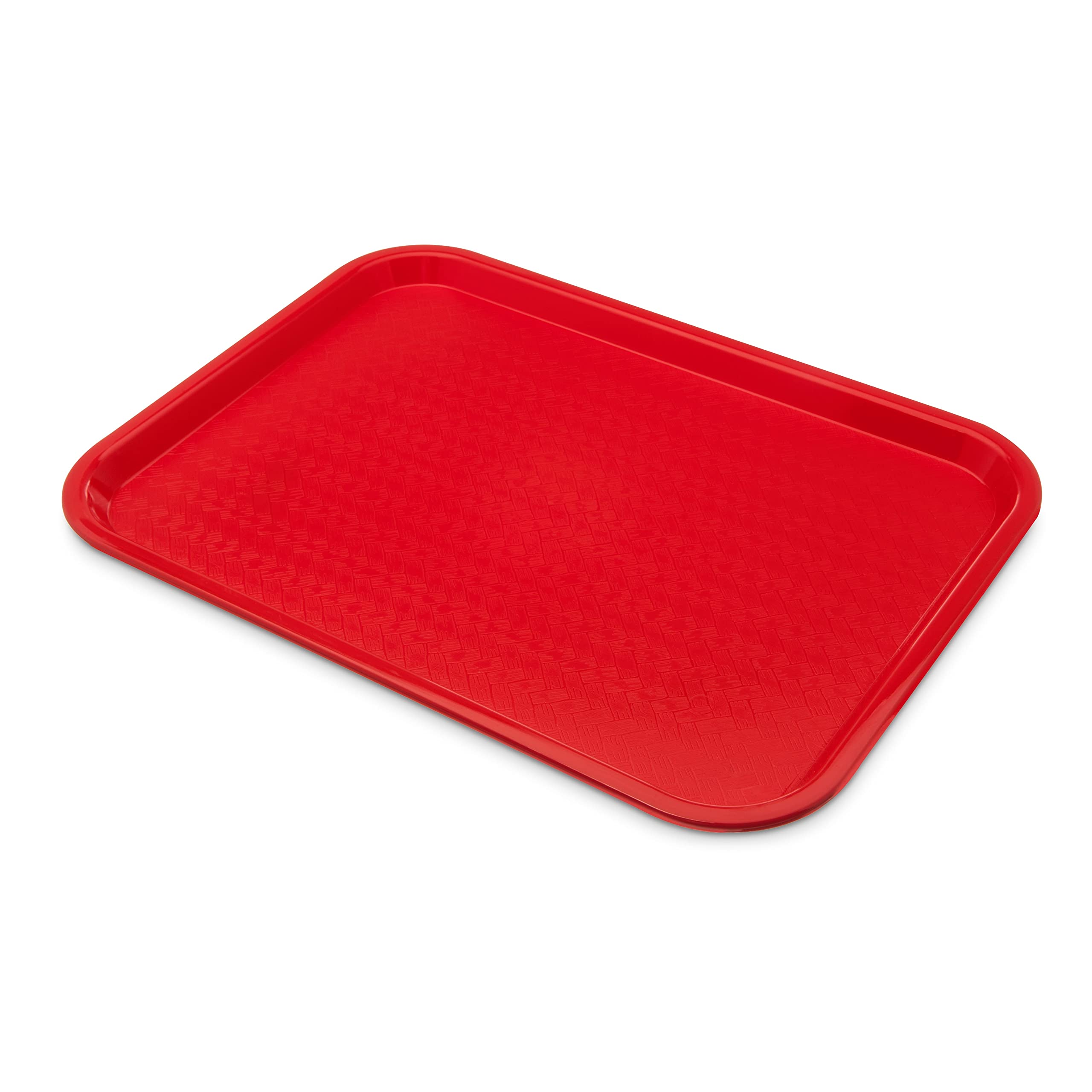 Photo 1 of Carlisle FoodService Products CT121605 Cafe Standard Plastic Cafeteria/Fast Food Tray, NSF Certified, BPA Free, 16" Length x 12" Width, Red (Pack of 24)