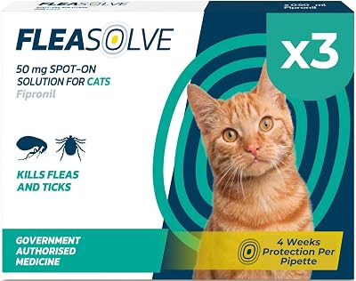 Naqua FleaSolves Cat Spot On 3 Pack for Cats & Kittens Over 1kg