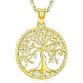 Odinstone Tree of Life Necklace, Sterling Silver Pendant for Women Family Tree Necklaces Jewelry for Mom/Wife/Grandma(With Fine Gift Box)