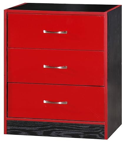 High Gloss 3 Drawer Chest 11 Colours Modern Design Marina