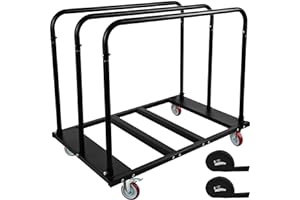Eastrexon Folding Table Cart, 45.6" x 29" x 36.2" Drywall Cart w/PU Swivel Wheels, Heavy-Duty Table Dolly w/ 1800 LBS & 10 Ta