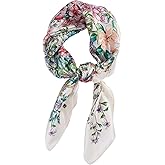 FEIBOON 100% Pure Mulberry Silk Scarfs 26"x26" Square Scarf Women Neckerchief Headscarf hair scarf bandana Gift Packed