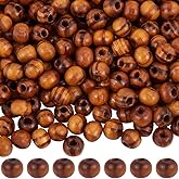 GORGECRAFT 200Pcs 6mm Natural Wood Beads Wooden Loose Beads Round Wood Bead with 2mm Hole Small Burlywood Bead Wooden Spacer Beads for Bracelet Necklace Hair Jewellery Making DIY Craft Home Decor