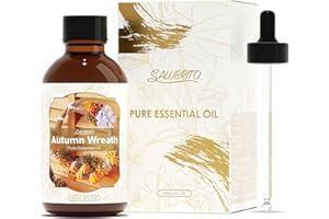 SALUBRITO Fall Essential Oil 4 Fl.Oz (120ml) - Autumn Wreaths Fragrance Oil, Strong Scented Autumn Scented Oil for Diffuser, Candle, Soap Making, Massage, Pine Needle Oil, Patchouli Oil