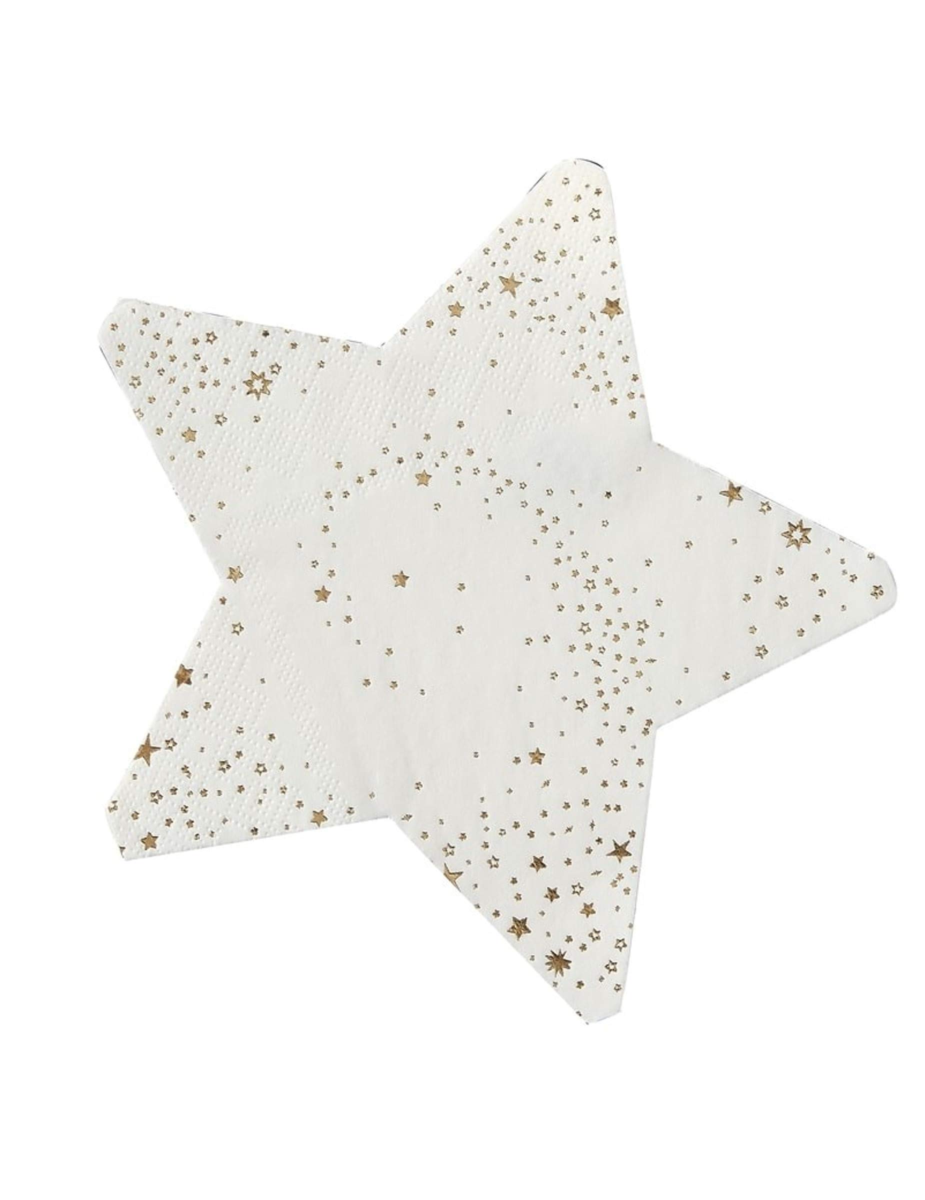 Ginger Ray Star Shaped Gold Foiled Party Paper Napkins 16 Pack - Pop The Bubbly