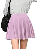 MBJ WB2382 Women's Casual Mini Flared Plain Pleated