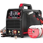 YESWELDER 135A MIG Welder, 110V Flux Core Gasless MIG/Lift TIG/Stick 3-in-1 | Clear Digital Display, Efficient Setup, Synergic Control, Beginner Friendly, Auto Repair, DIY Jobs, Metalworking