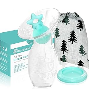 Bumblebee Manual Breast Pump 100ML Silicone Manual Breast Pump Breastfeeding Collection Milk Pump Star Shape Silicone Stopper with lid in Gift Box bpa Free &Food Grade Silicone Breast Pump