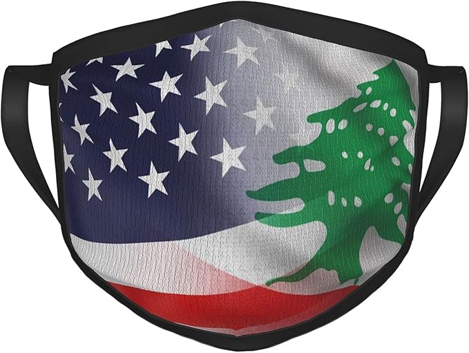 Flag of Lebanon Adult Black Border Masks Anti Dust Reusable