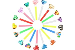 OPENFLY 48Pcs New Years Party Noisemakers, Colorful New Year Blowouts Blow Horns Party Blowers Birthday Noisemakers Party Whistles for Christmas New Years Eve Birthday Party Supplies 2026