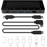 Twelve South StayGo | USB-C Hub for Type C MacBooks, Laptops and iPad Pro with included 1 meter desktop cable + stowable trav