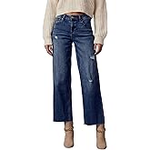 Dokotoo Womens High Waist Baggy Jeans Wide Leg Casual Petite 2026 8 Points Length Stretch Denim Pants