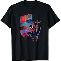 Cotton Soul Maglietta Uomo Spiderman Marvel City Slinger - Colore Nero, Cotone 100%