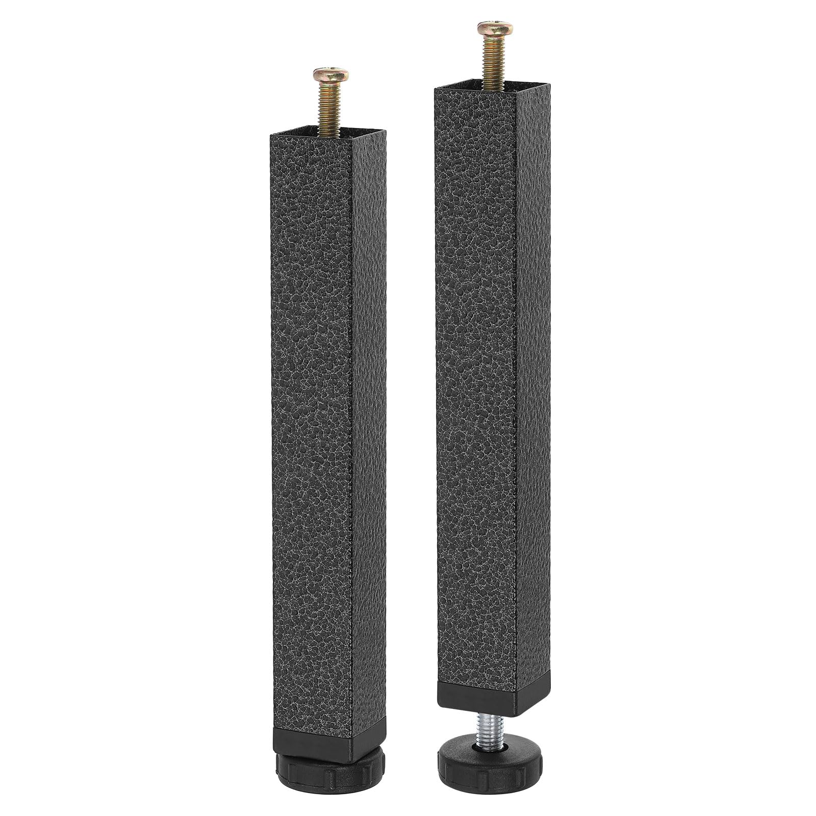 Uxcell 2pcs 9.06"-9.84" Adjustable Height Bed Frame Support Legs, Metal Furniture Legs Replacement, Bed Rail Support Center Frame Slat Feet Risers, Silver