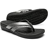 Sounity Soft Arch Support Comfortable Sandals for Womens, Best Summer Dress Flip Flops with Cushion Memory Foam, Outdoor Walking Slippers for Plantar Fasciitis…