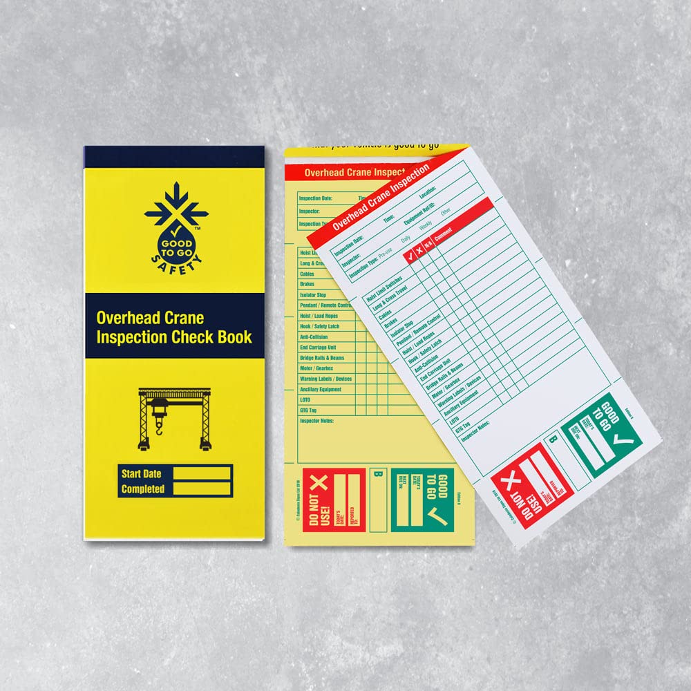 Good to Go Safety 51351 Overhead Crane Check Book, 25 Inspections