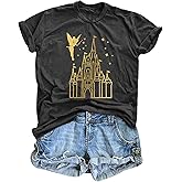 Magic Kingdom Shirt for Women Magical Fairy Tshirt Family Vacation Tee Magic Castle Graphic Short Sleeve T-Shirts