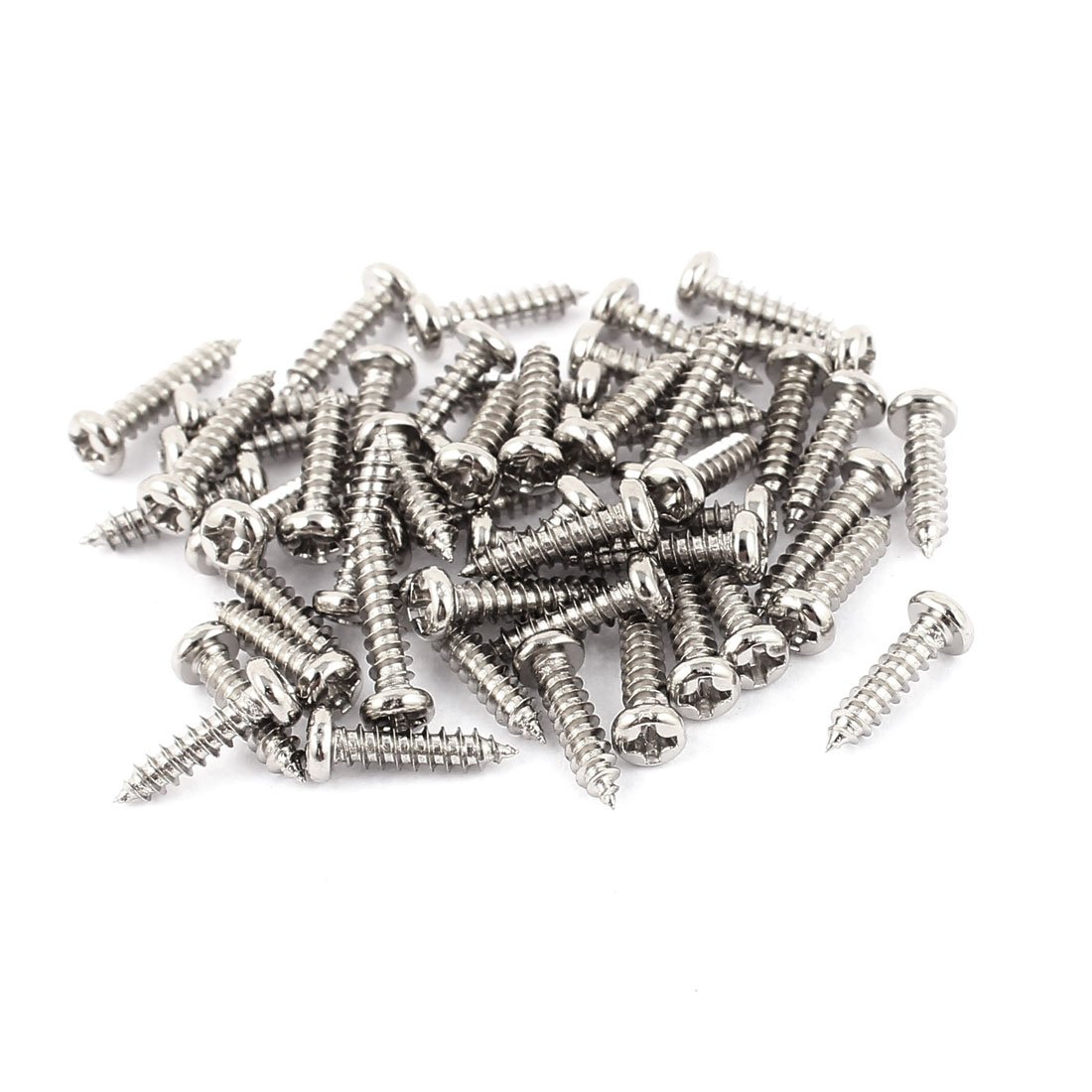 sourcing map 50pcs M3 x 12mm Stainless Steel Cross pan Head Self Tapping Screws Bolts