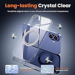toushion 3 in 1 for iPhone 16 Plus Case Clear with