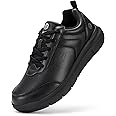 FitVille Extra Wide Men Walking Shoes Wide Dress Sneakers Comfortable Leather Shoes for Men Lightweight Plantar Fasciitis Bunions