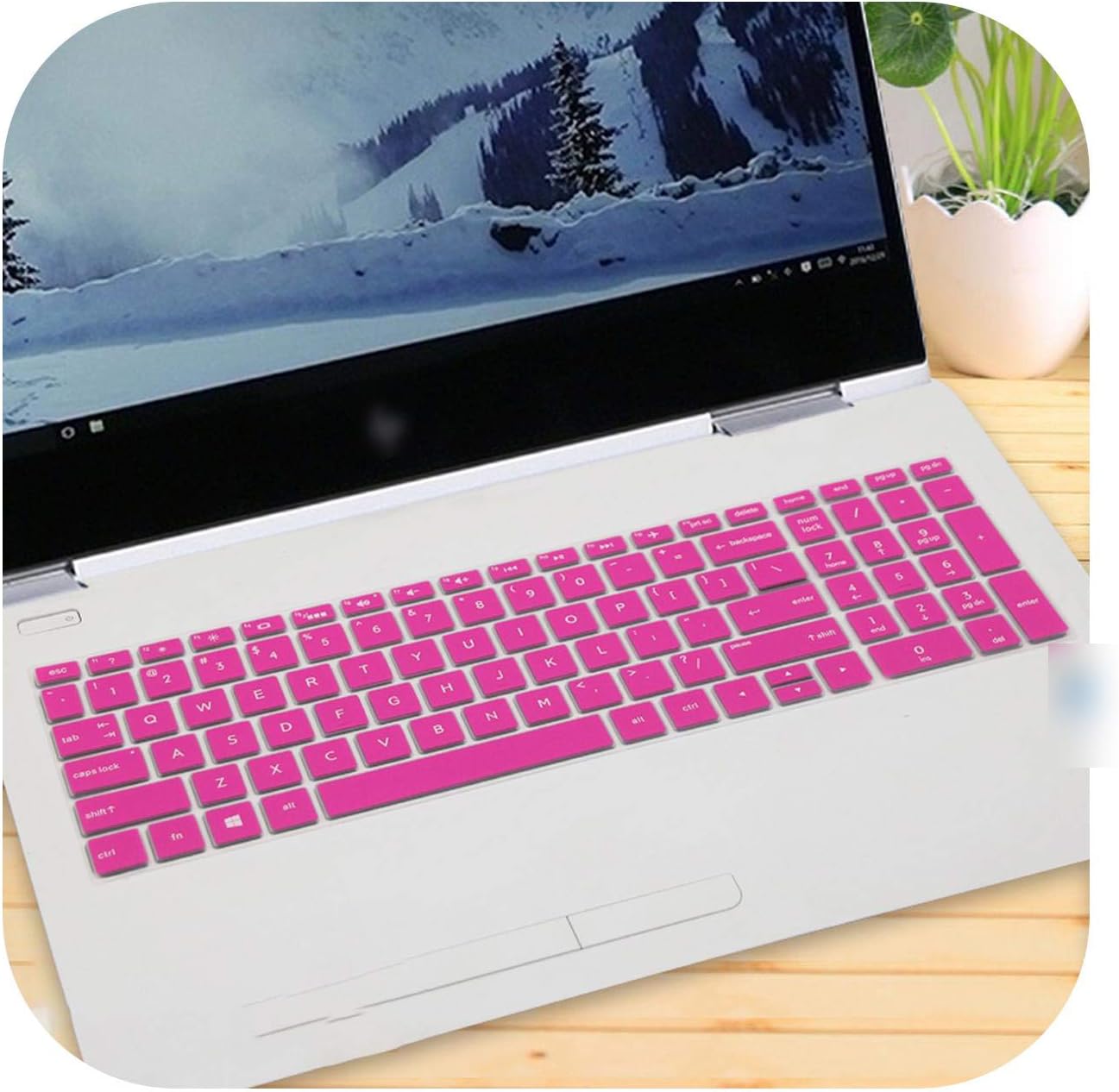 Film Pour Clavier for Hp Envy X360 15 Bd001Tx Pavilion 15 Cb073Tx / Cb075Tx 15 15.6 Inch Notebook Laptop Keyboard Cover Protector Skin-Rose-