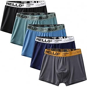 YE Shuran Men's Boxer Briefs 5-10 Pack, Cooling Stretch Underwear | Breathable quick-dry stretch with no-fly front and 3D pou